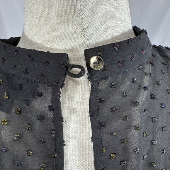 ModCloth L/S Rainbow Dots Semi Sheer Black Whimsigoth Witch Midi Dress (Size 2X) - Picture 9 of 16